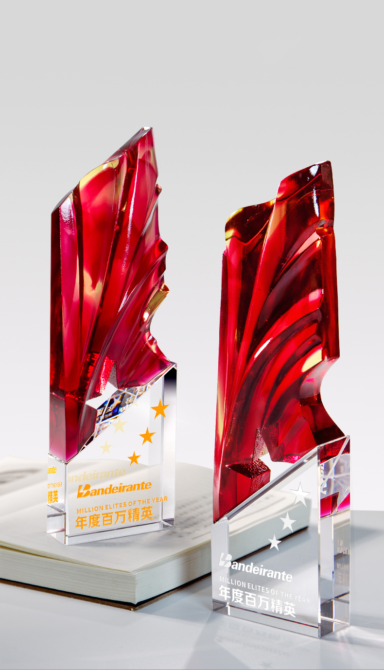 Personalized Solid Crystal Trophy Glass Champion Award UV Printed Trophy for Sports Souvenir Gift