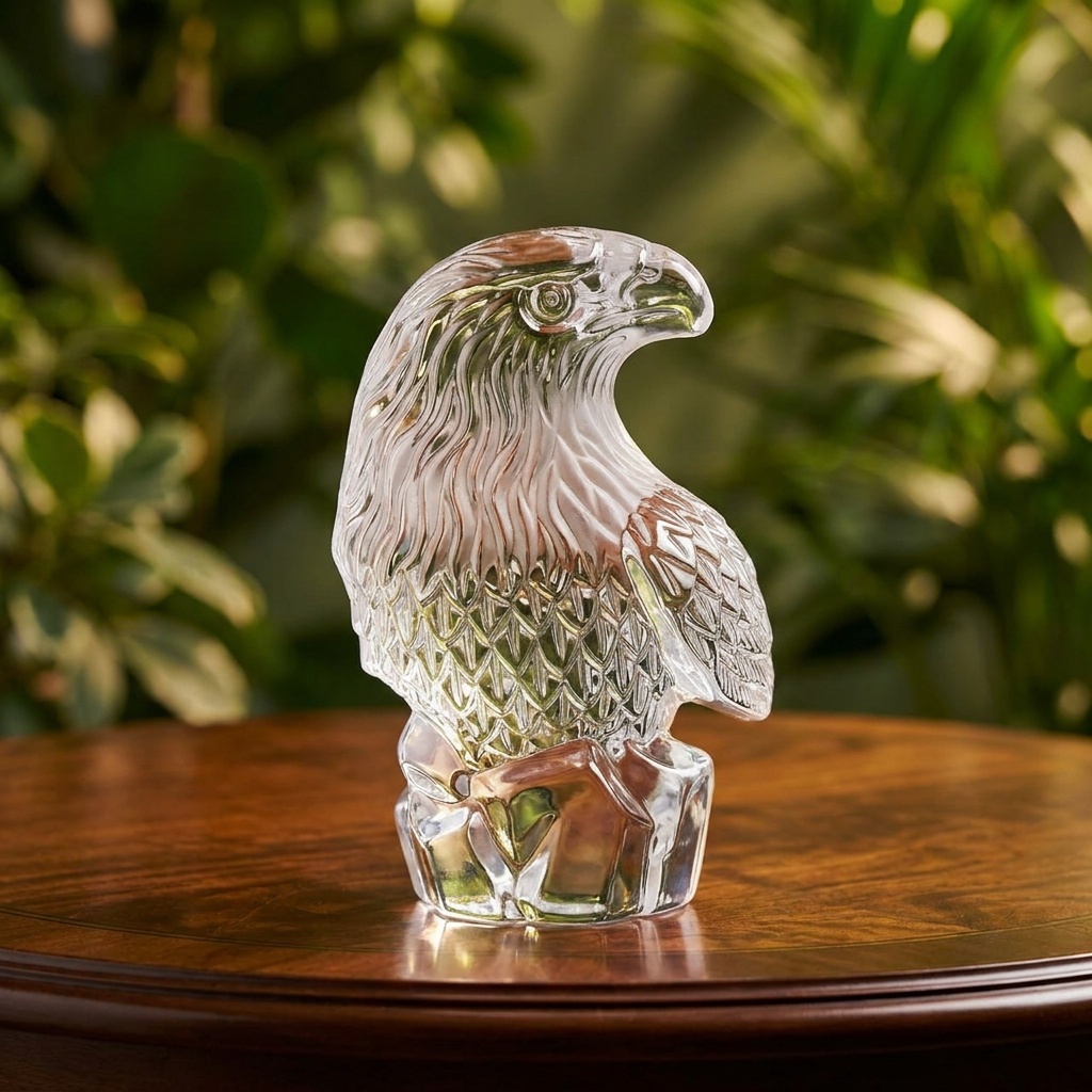 Factory Direct Custom Eagle K9 Crystal Laser Engraved Sports Style Trophy Award Clear Glass Figurine Corporate Leadership