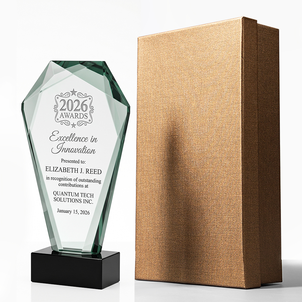 Hot Selling New Shield Crystal Trophy Award Laser Engraved Durable Modern Design Corporate Souvenir Gift Prize