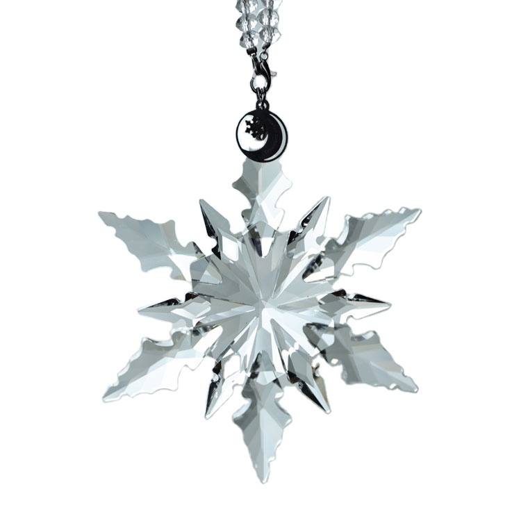 Fashion K9 Crystal Snowflake  Christmas Hanging Ornament Car Accessories Small Crystal Model  Wedding Return Glass Pendant
