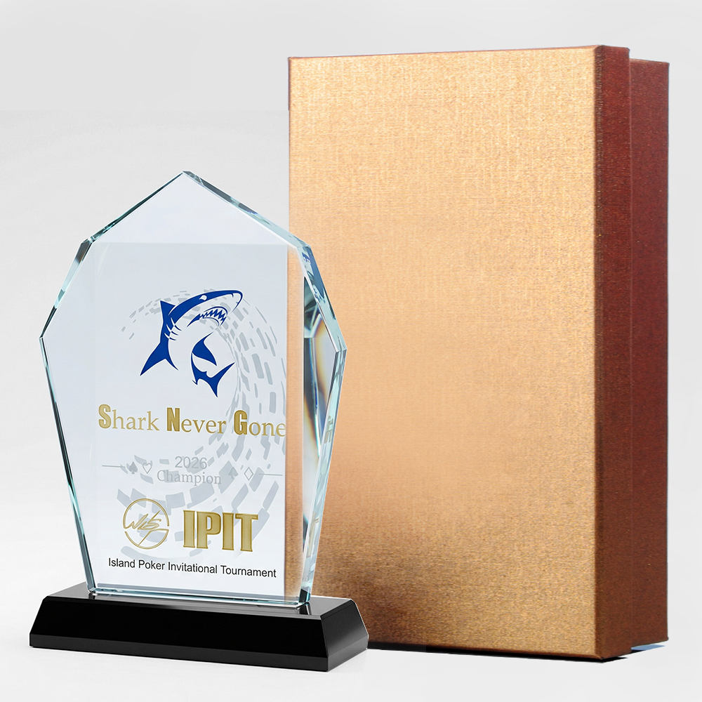 Custom Crystal Trophy Award Personalized Engraved Black Base Diamond Plaque Corporate Achievement Champion Recognition Gifts