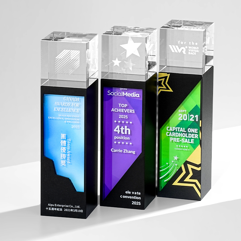 New UV Printed Engraved 3D Laser Star Award 40mm Crystal Trophy Blank with Gift Box for Business Gifts and Valentine's Day