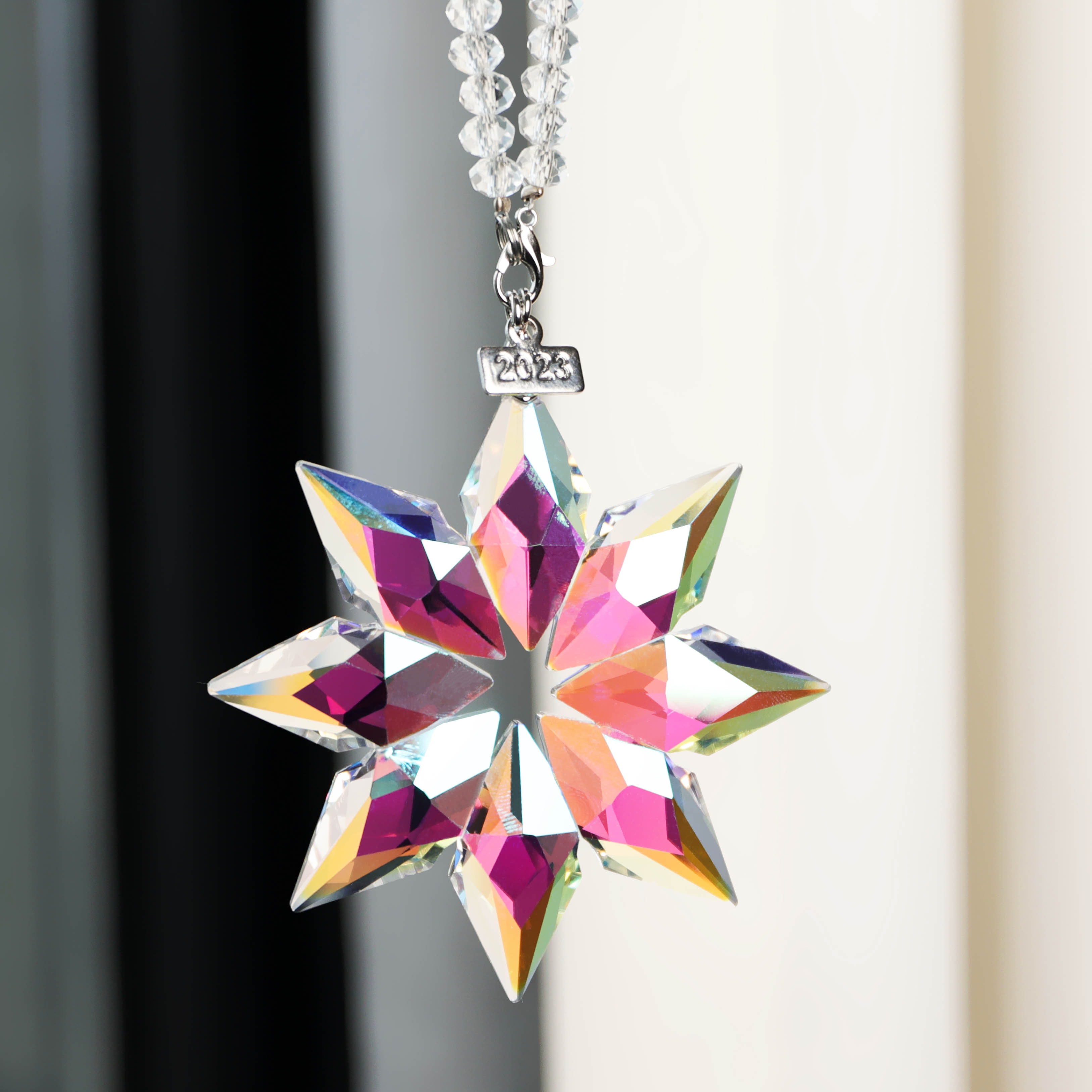 Christmas Tree Decoration Crystal Pendants Shinning Crystals Snowflake Glass Pendant