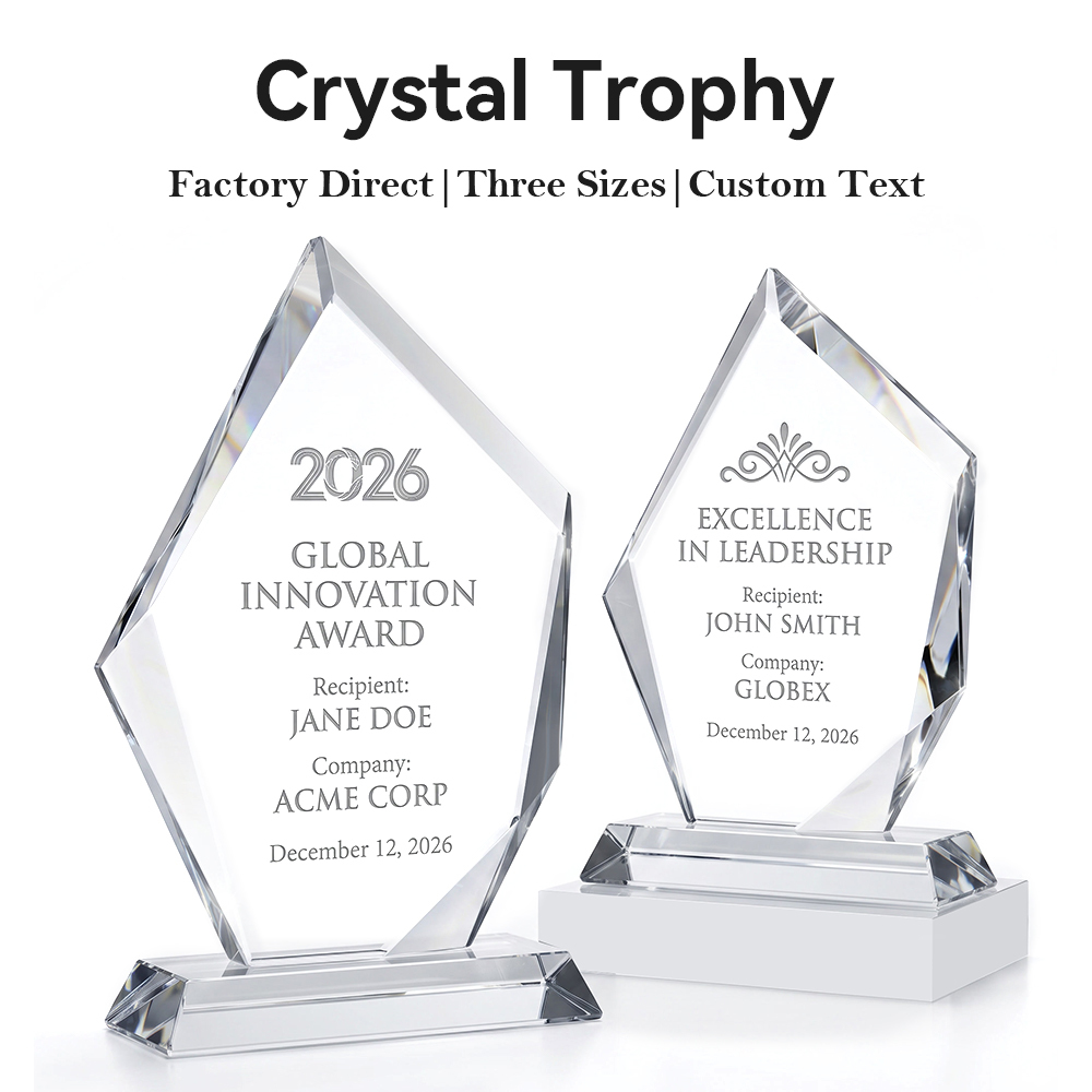 Custom Iceberg Crystal Trophy Award Laser Engraved Innovation Recognition Plaque for Corporate Excellence Achievement
