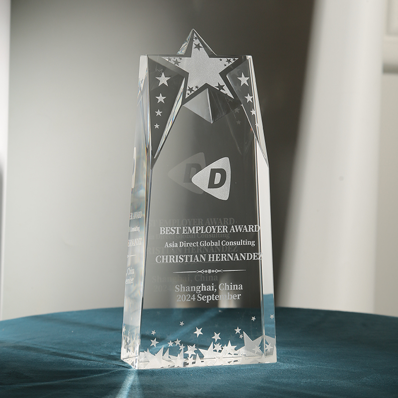 ADEL ADL1130CTA New Redesign 3D Sandblasted Engraving Crystal Trophy with Gift Box for Awards and Souvenir
