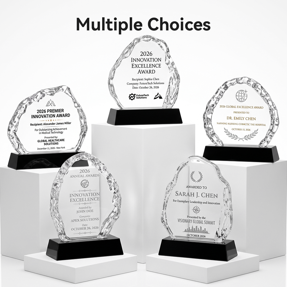 Custom Artistic Iceberg Arch Crystal Trophy Award Premium Design Best Employee Achievement Recognition Honor