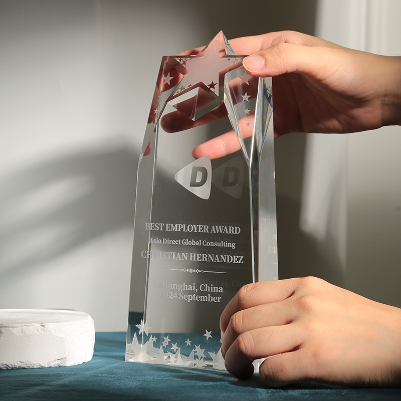 ADEL ADL1130CTA New Redesign 3D Sandblasted Engraving Crystal Trophy with Gift Box for Awards and Souvenir