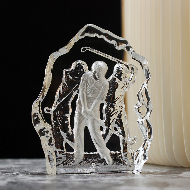 Custom Crystal Glass Golf Trophy Award Glass Golf Iceberg Golf Club Souvenirs Gifts