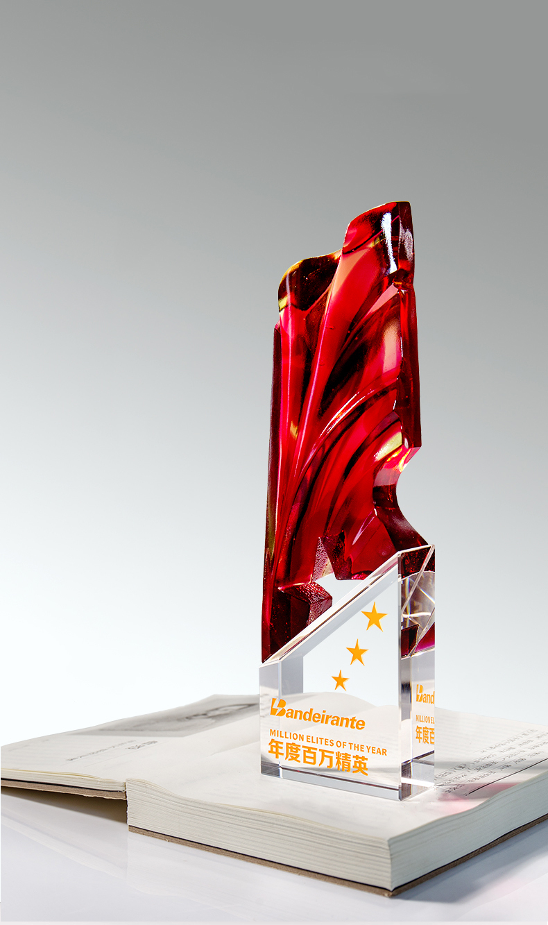 Personalized Solid Crystal Trophy Glass Champion Award UV Printed Trophy for Sports Souvenir Gift