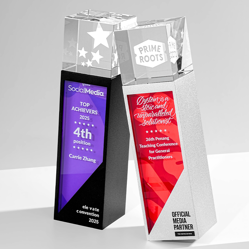 New UV Printed Engraved 3D Laser Star Award 40mm Crystal Trophy Blank with Gift Box for Business Gifts and Valentine's Day