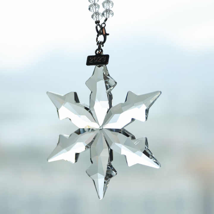 Fashion K9 Crystal Snowflake  Christmas Hanging Ornament Car Accessories Small Crystal Model  Wedding Return Glass Pendant