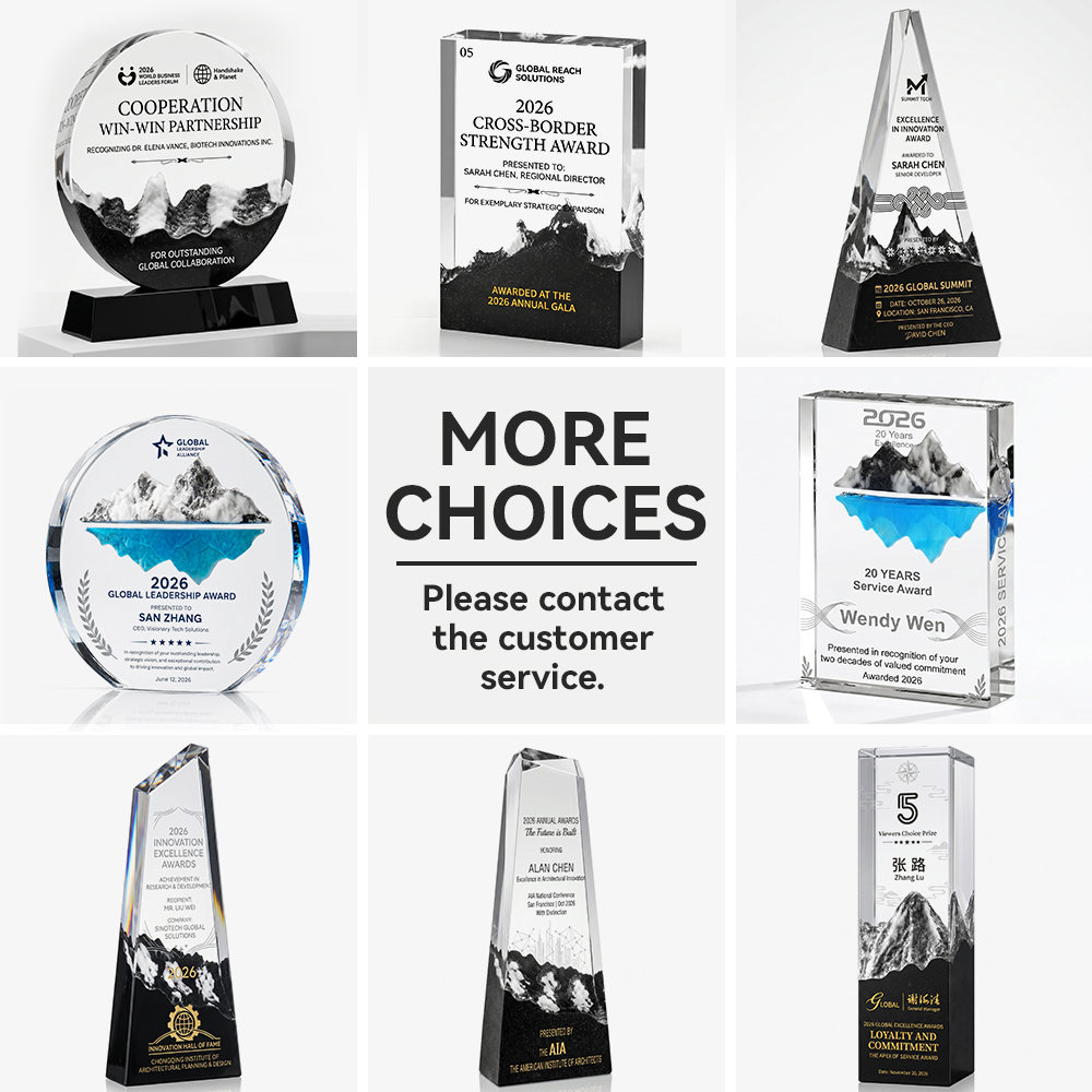 Black Marble Crystal Trophy Personalized Engraved Round Disc Plaque Award for Corporate Partnership Excellence Achievement