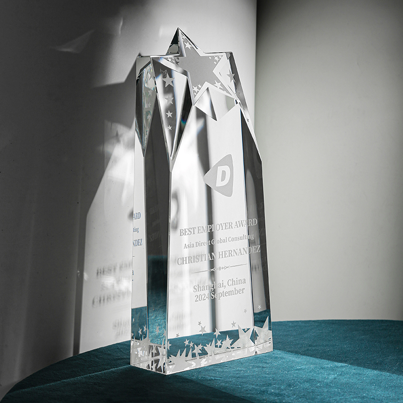 ADEL ADL1130CTA New Redesign 3D Sandblasted Engraving Crystal Trophy with Gift Box for Awards and Souvenir