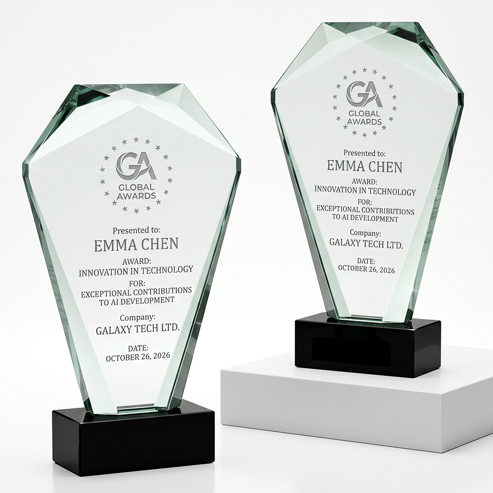 Hot Selling New Shield Crystal Trophy Award Laser Engraved Durable Modern Design Corporate Souvenir Gift Prize
