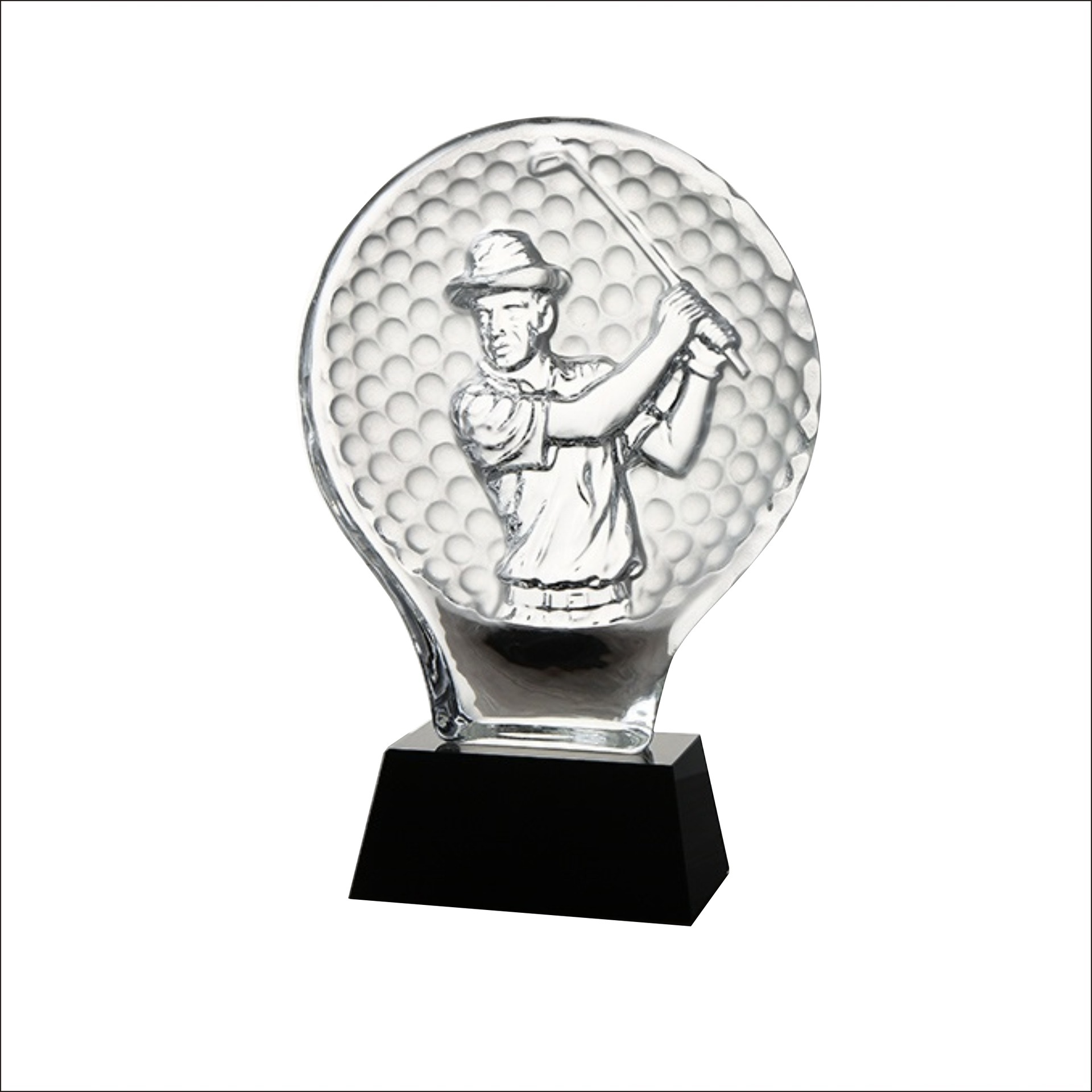 Golf Crystal Trophy Hole in One Award Sports Competition Prize Crystal Ball Race Prize Custom Made Hot Sale