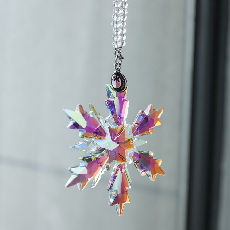 Fashion K9 Crystal Snowflake  Christmas Hanging Ornament Car Accessories Small Crystal Model  Wedding Return Glass Pendant