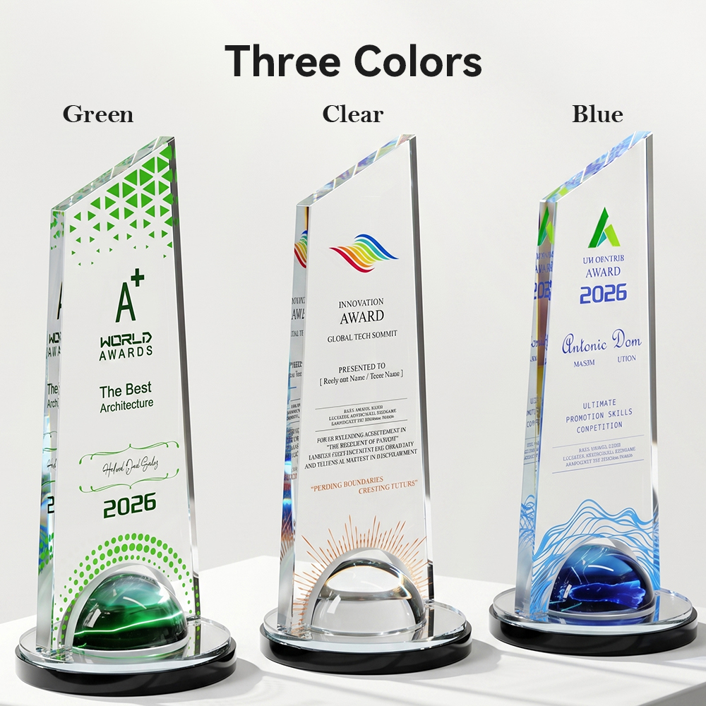 Custom Cyberpunk Crystal Trophy Sci-fi Aurora Starry Night Plaque Tech Innovation Award Glass Recognition Corporate Gifts
