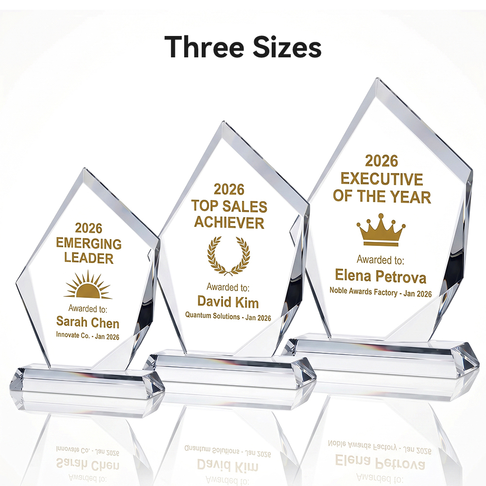 Custom Iceberg Crystal Trophy Award Laser Engraved Innovation Recognition Plaque for Corporate Excellence Achievement