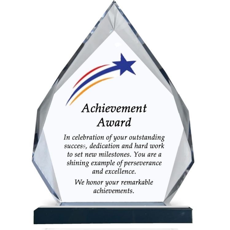Customized Iceberg Crystal Award Ceremony Collectibles Personalized Carving Black Base Plaque Trophy Medal