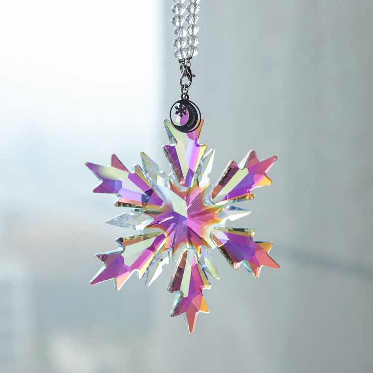 Fashion K9 Crystal Snowflake  Christmas Hanging Ornament Car Accessories Small Crystal Model  Wedding Return Glass Pendant