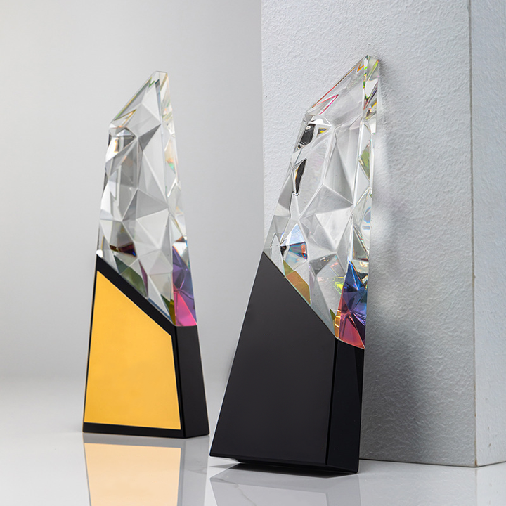 Honor of Crystal Color Printing Laser Engraving Metal Plate Crystal Glass Award Trophy Business Souvenir