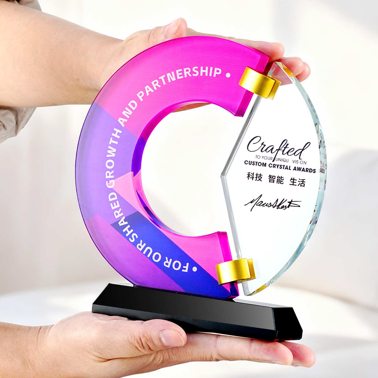 Custom Creative New High-End Crystal Trophy Metal Medal China-Made Team Activity Anniversary Trophies Made-to-Order