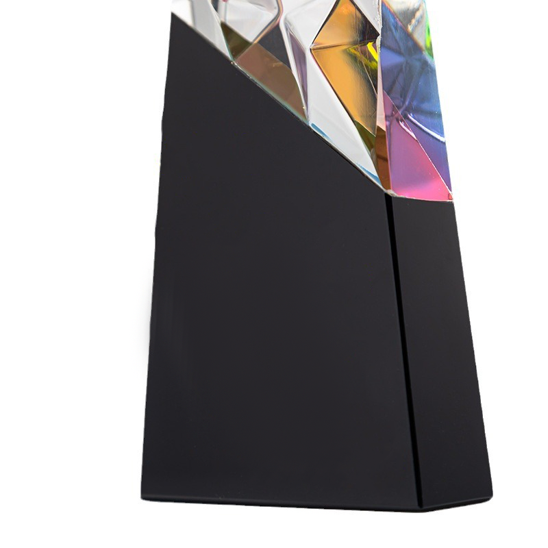 Honor of Crystal Color Printing Laser Engraving Metal Plate Crystal Glass Award Trophy Business Souvenir