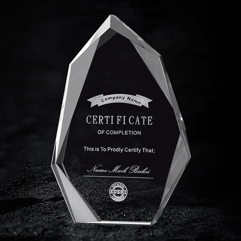 Impressive Crystal Medallions Personalized Diamond Cut Medal Cup Award Enterprise Excellent Employee Recognition