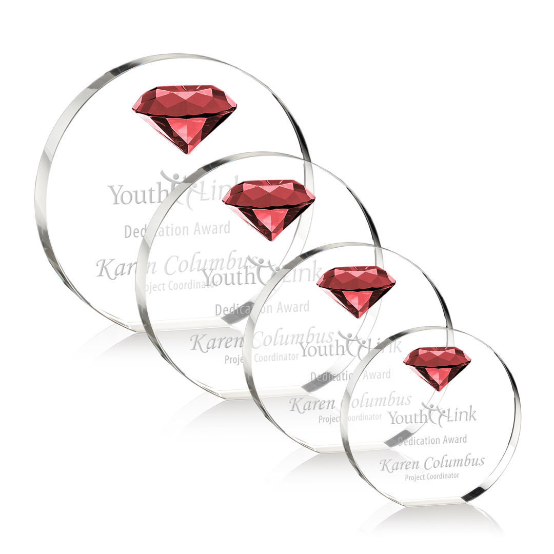 K9 Shields Round Engraved Crystal Trophy Plaque with Diamond Crystal Award Trophy for Souvenir Gifts