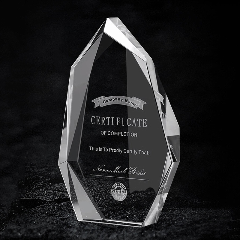 Impressive Crystal Medallions Personalized Diamond Cut Medal Cup Award Enterprise Excellent Employee Recognition