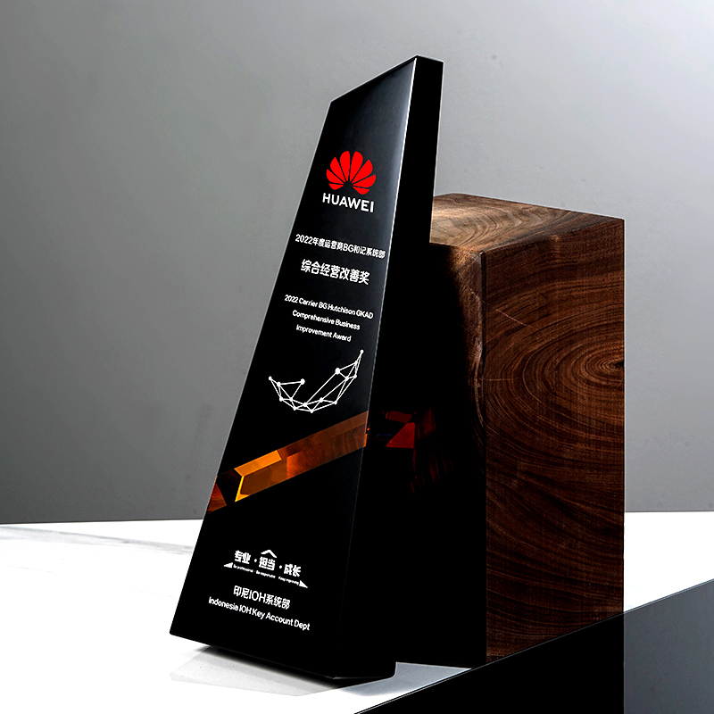 ADL Black New Design High Quality Crystal Glass Trophy Sandblasting Technique UV Printing Engraving Love Theme Award Zhejiang