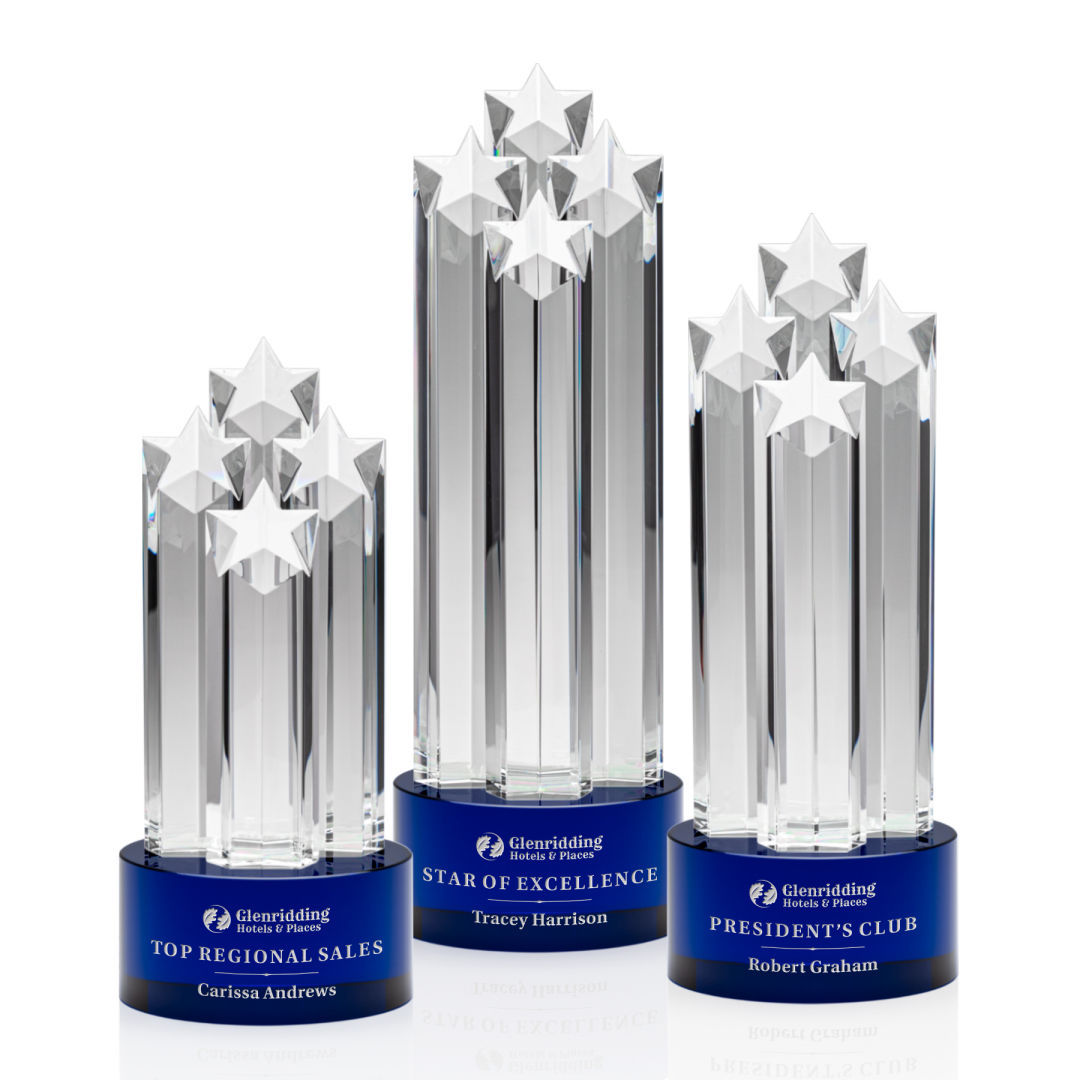 Hitop Custom Ascot Green Star Crystal Award Hexagon-Shaped Clear Glass Souvenir Business Gift with UV Printing Option
