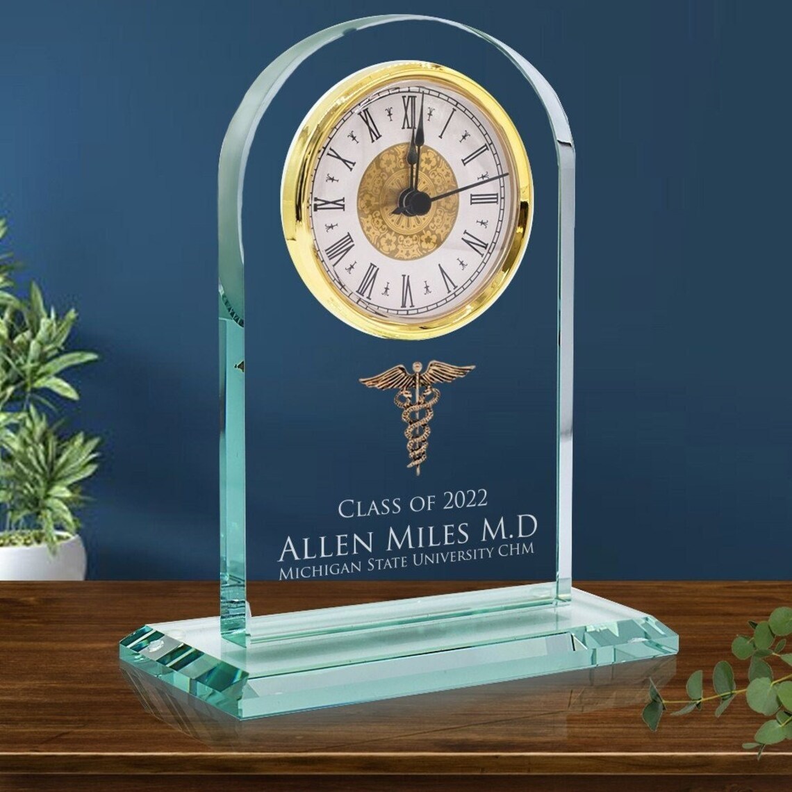 2026 Class Souvenir Table Glass Clock Awards Plaque Gifts