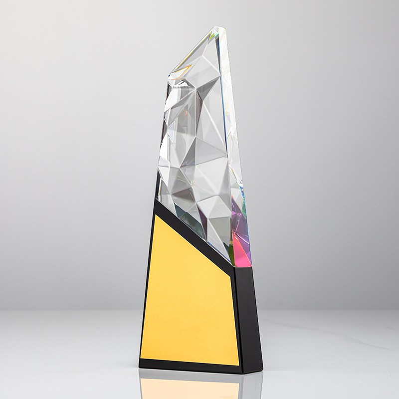 Honor of Crystal Color Printing Laser Engraving Metal Plate Crystal Glass Award Trophy Business Souvenir