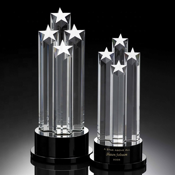 Wholesale Cheap Custom Pentagram Star Crystal Obelisk Trophy Ice peak Crystal Glass Awards
