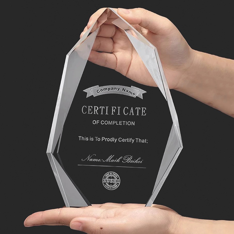 Impressive Crystal Medallions Personalized Diamond Cut Medal Cup Award Enterprise Excellent Employee Recognition