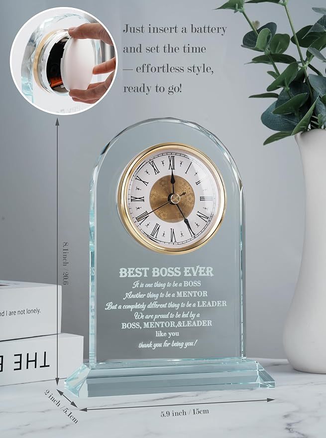 2026 Class Souvenir Table Glass Clock Awards Plaque Gifts