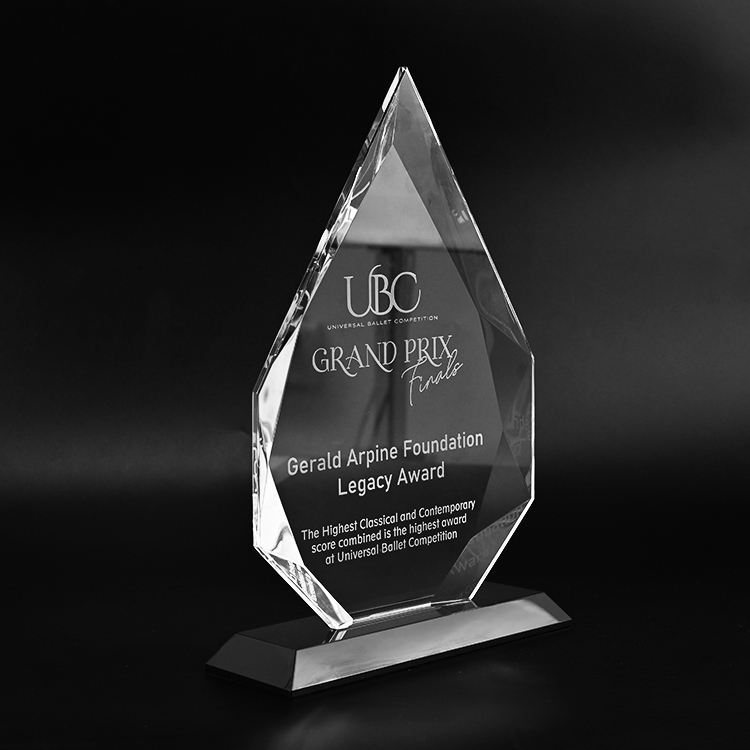 Luxury Transparent Acrylic Plaque Trophy with Engraved Logo for Championship Awards or Business Events