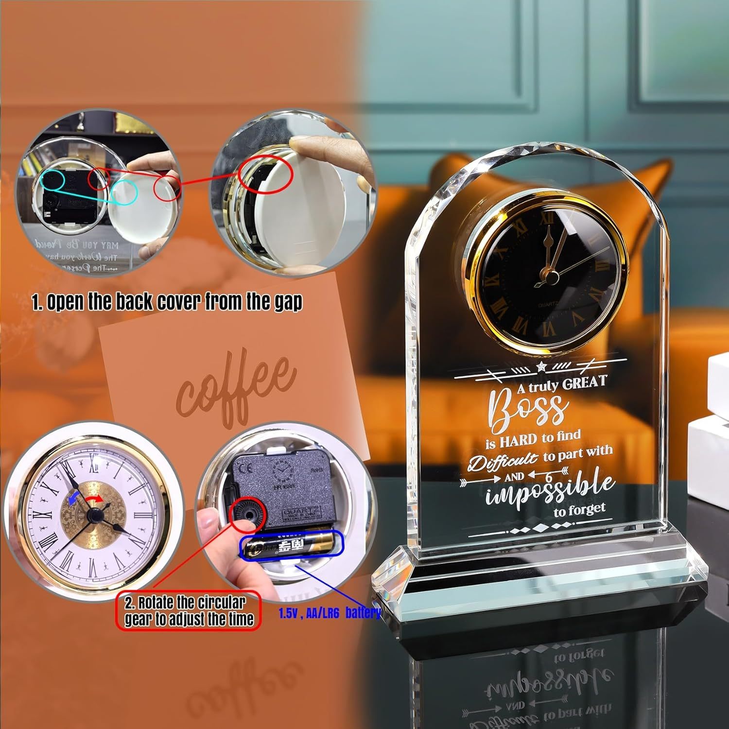 2026 Class Souvenir Table Glass Clock Awards Plaque Gifts