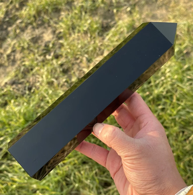Wholesale High Quality Polished Natural Black Obsidian Tower Feng Shui Love Quartz Healing Crystal Obelisk for Decoration