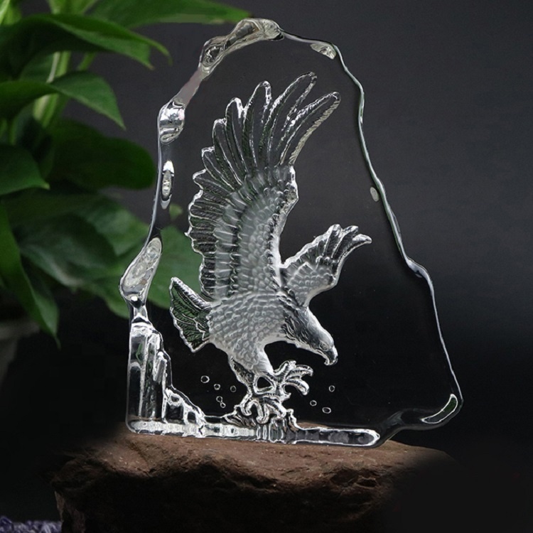 Wholesale Custom Shape Optical 3D Lase Engraving Logo Crystal Iceberg Award Trophies
