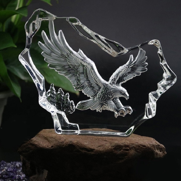 Wholesale Custom Shape Optical 3D Lase Engraving Logo Crystal Iceberg Award Trophies