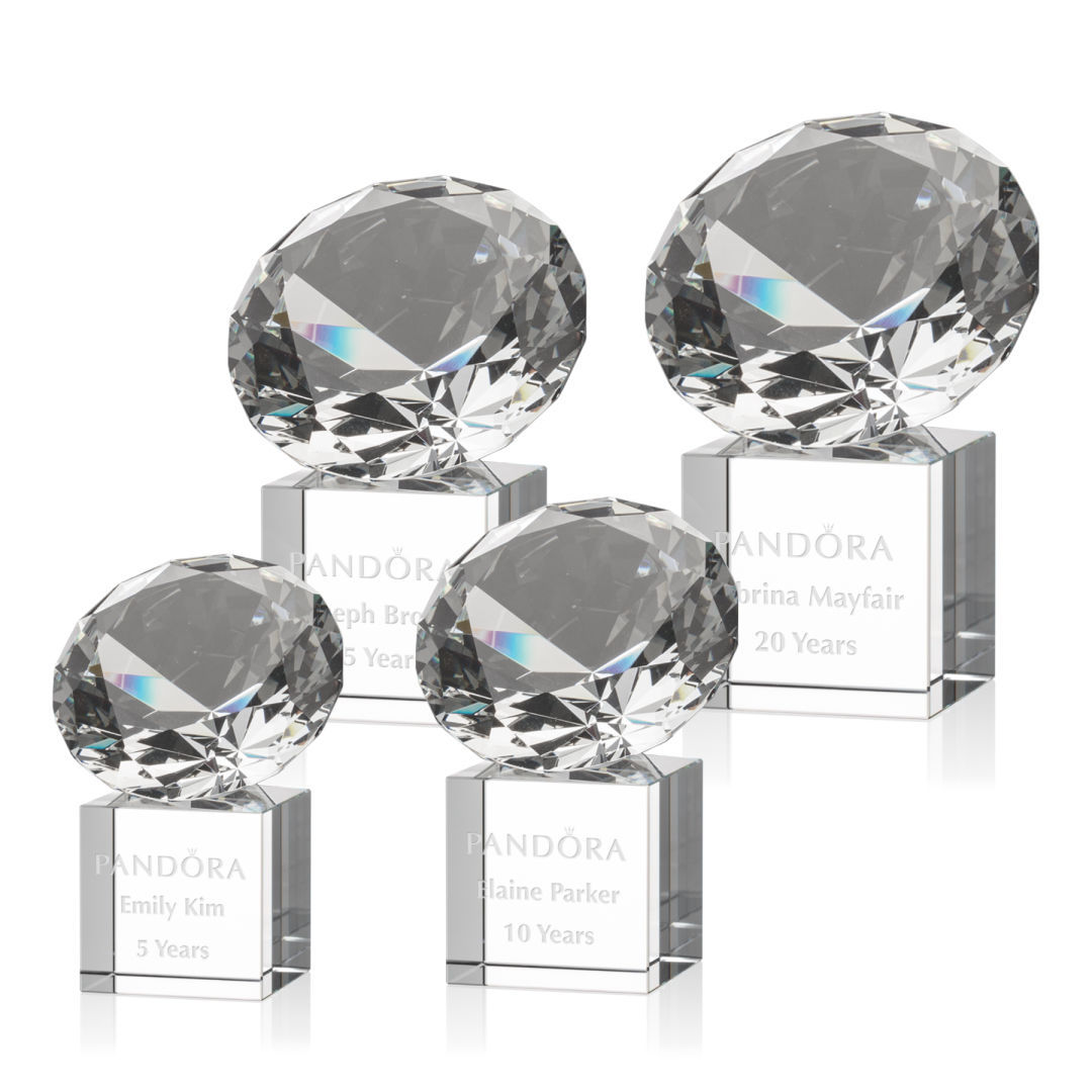 Hitop High Quality Large Size Diamond Crystal Trophy Blanks Polished Engraved Award for Love-Themed Souvenir Decor Gift