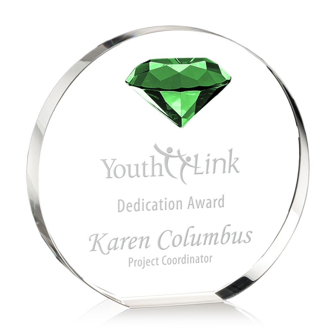 K9 Shields Round Engraved Crystal Trophy Plaque with Diamond Crystal Award Trophy for Souvenir Gifts
