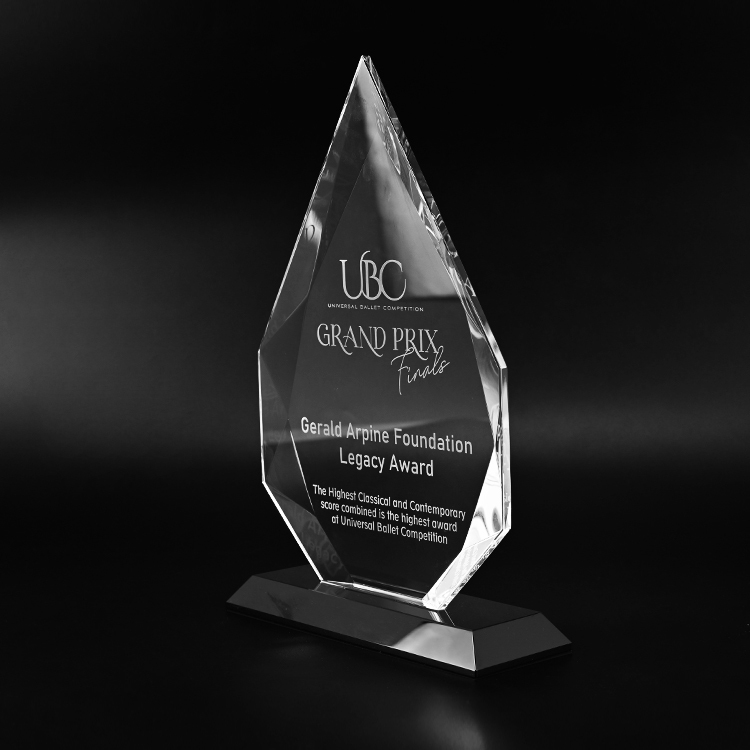 Luxury Transparent Acrylic Plaque Trophy with Engraved Logo for Championship Awards or Business Events