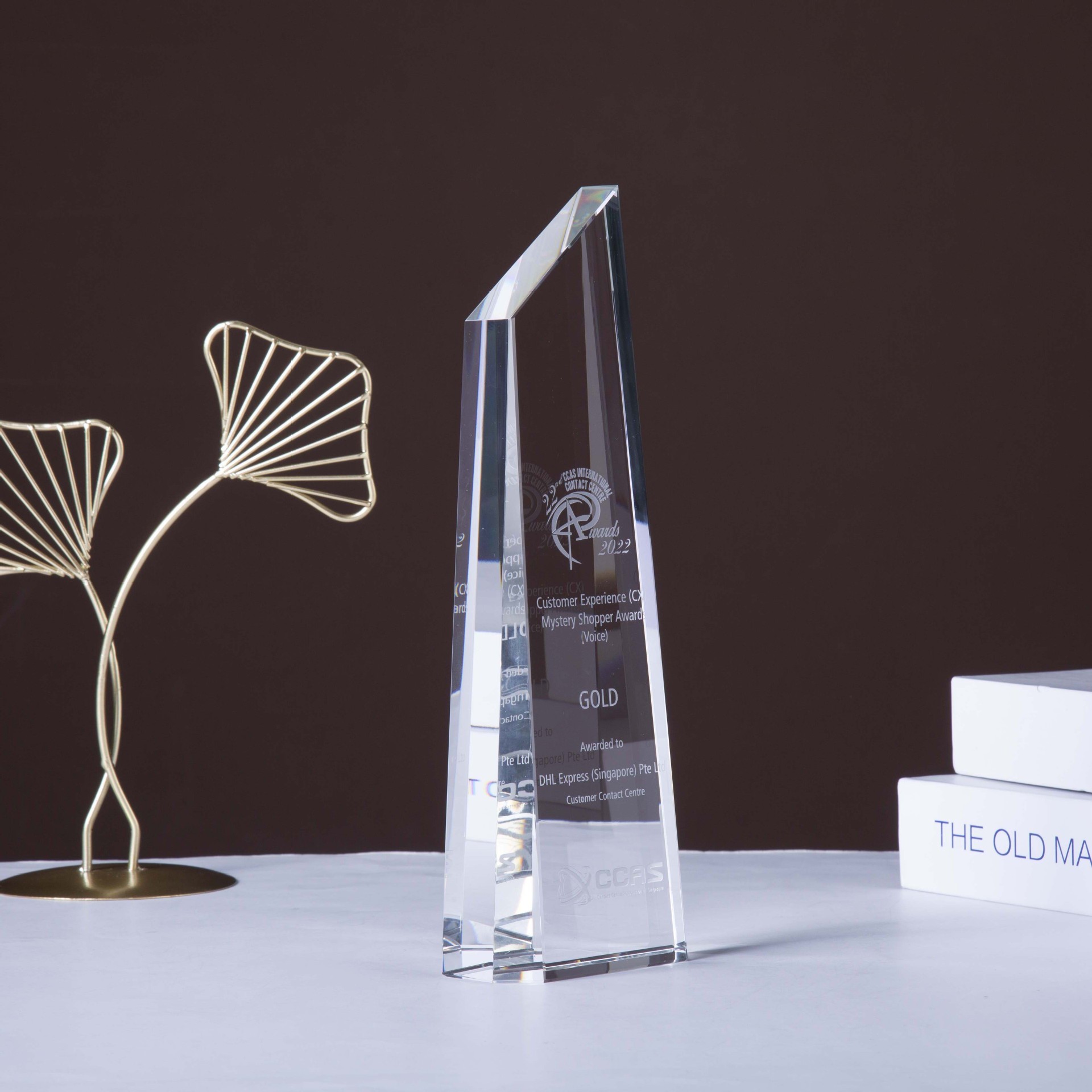 Honor of Crystal Customized 3D Engraving Crystal Sport Trophy Crystal Glass Award Trophy