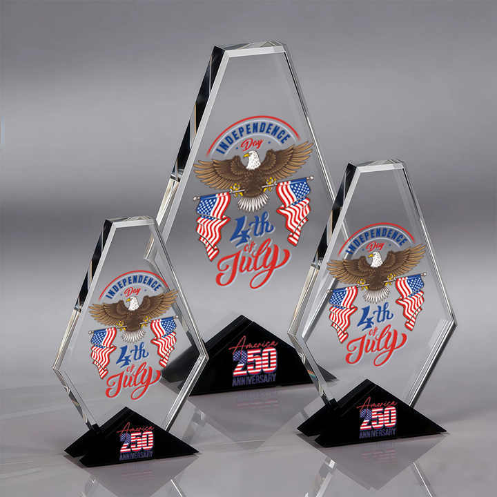 High Quality Wholesale Crystal Hexagon Trophy with Black Base Customized Shaped Personalized for Events