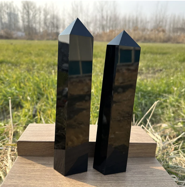 Wholesale High Quality Polished Natural Black Obsidian Tower Feng Shui Love Quartz Healing Crystal Obelisk for Decoration