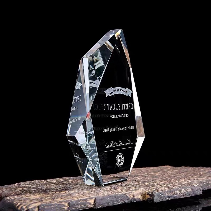 Impressive Crystal Medallions Personalized Diamond Cut Medal Cup Award Enterprise Excellent Employee Recognition