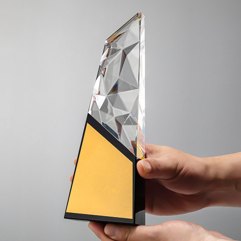 Honor of Crystal Color Printing Laser Engraving Metal Plate Crystal Glass Award Trophy Business Souvenir